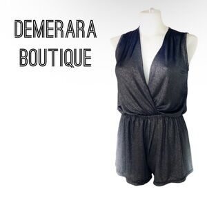 NEW Demerara Boutique 
 Black/Silver Shimmer Romper